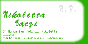 nikoletta vaczi business card